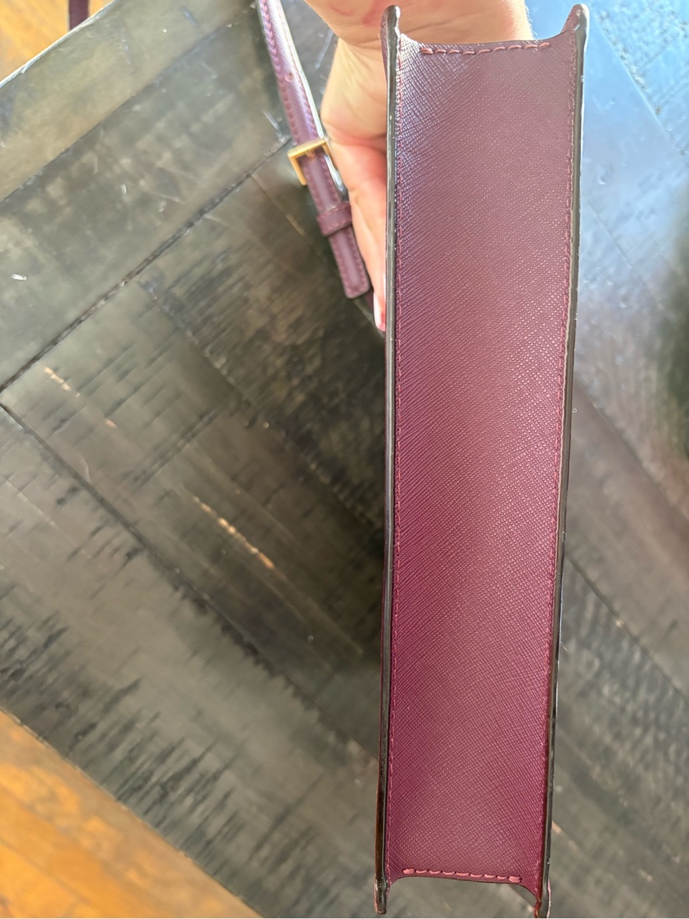 Kate Spade Plum Saffiano Crossbody with Gold Hardware - Picture 5 of 7